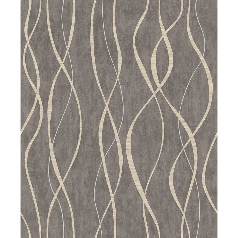 Ribbons 33' L x 21" W Metallic Wallpaper Roll - Image 0