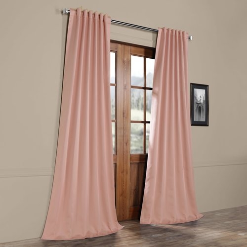 Cairo Blackout Curtain Rod Pocket Panel Pair - pair of 108" l - taffy pink - Image 0