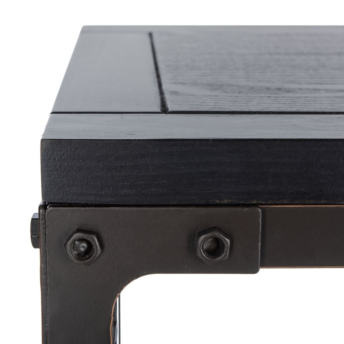 Dinesh Console With Storage Shelf - Black/Dark Walnut - Arlo Home - Image 2