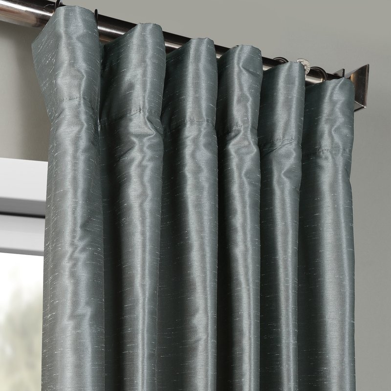 Sagunto Textured Room Darkening Thermal Tab Top Single Curtain Panel - 50" W x 120" - Storm Grey - Image 1