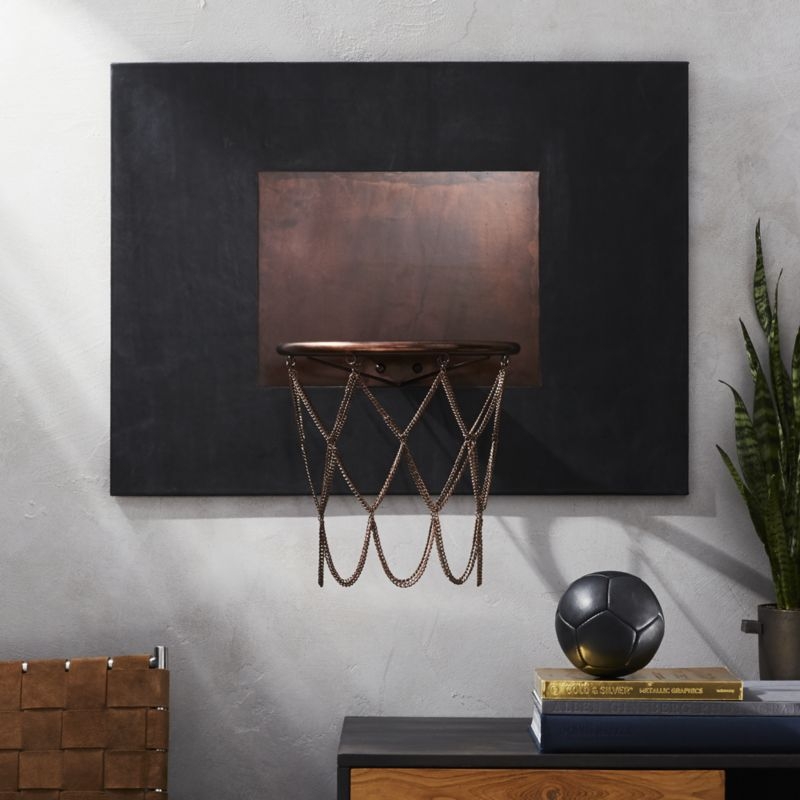 Navy Leather And Copper Basketball Hoop - Image 3