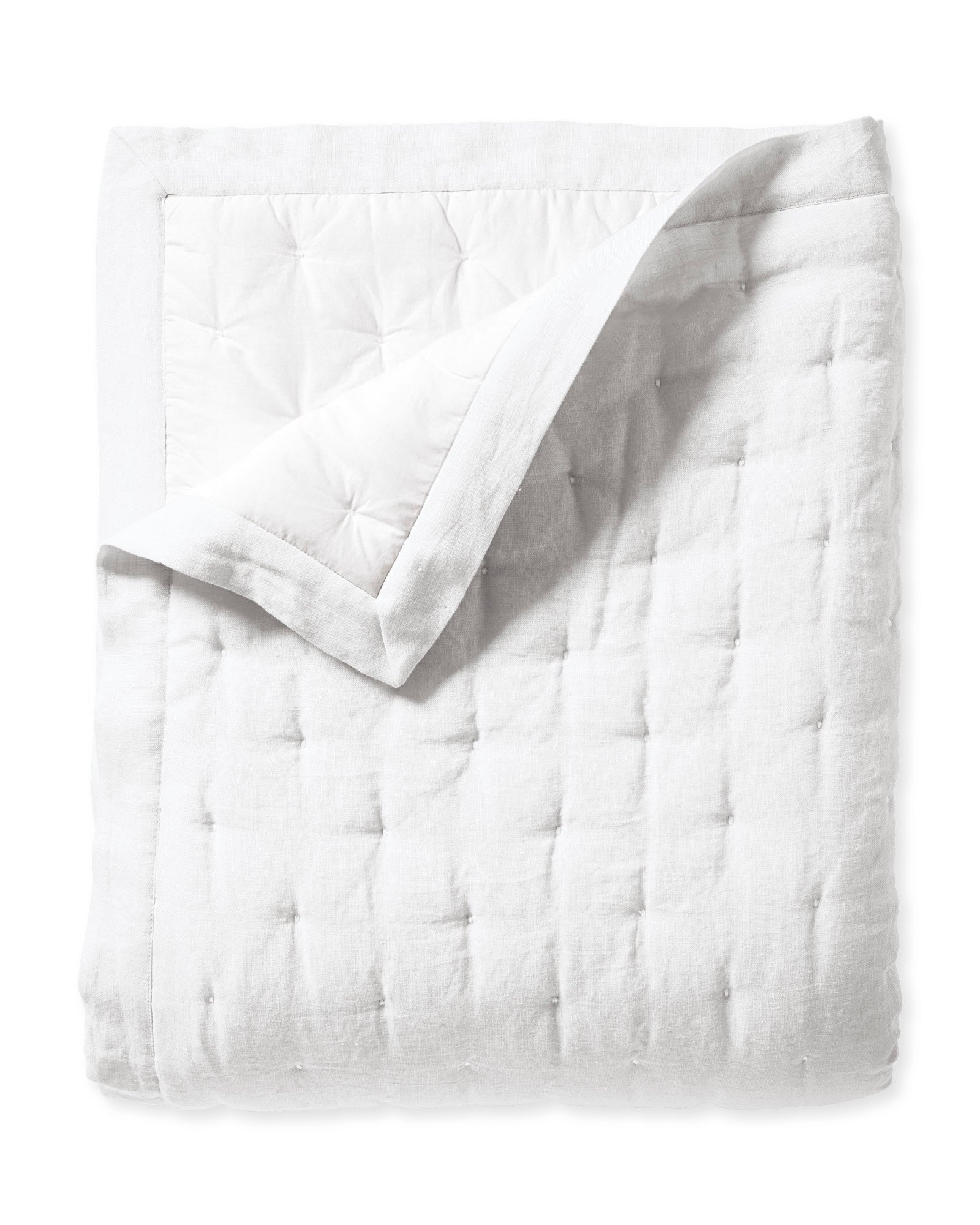 Sutter Linen King/Cal King Quilt - White - Polyester Fill - Image 0