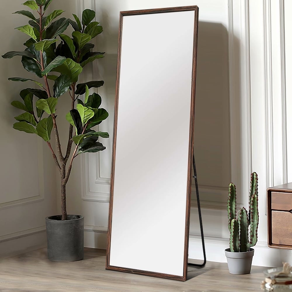 NeutypeChic Solid Wood Full Length Floor Mirror with Standing - Image 0