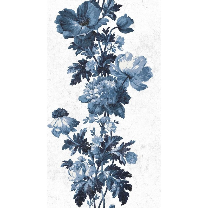 Perla Vintage Floral Stripe 18.86' L x 18" W Peel and Stick Wallpaper Roll - Image 1