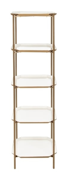 Sylvie 5 Tier Etagere - White/Brass - Safavieh - Image 1