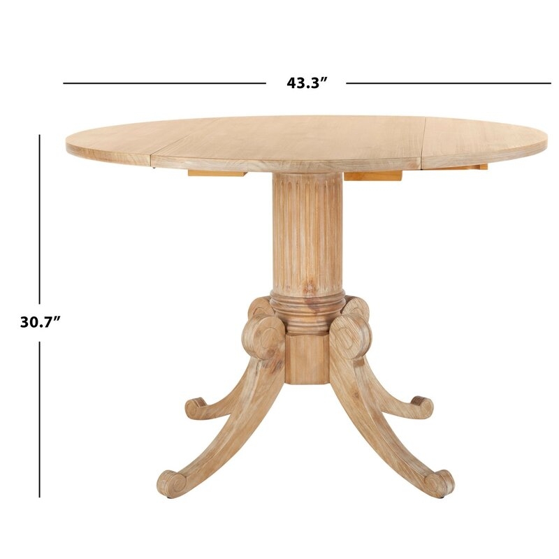 Adame Drop Leaf Solid Wood Pine Pedestal Dining Table - Image 0