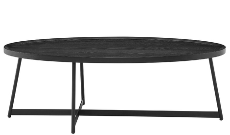 GWENETH OVAL COFFEE TABLE, BLACK ASH - Image 0