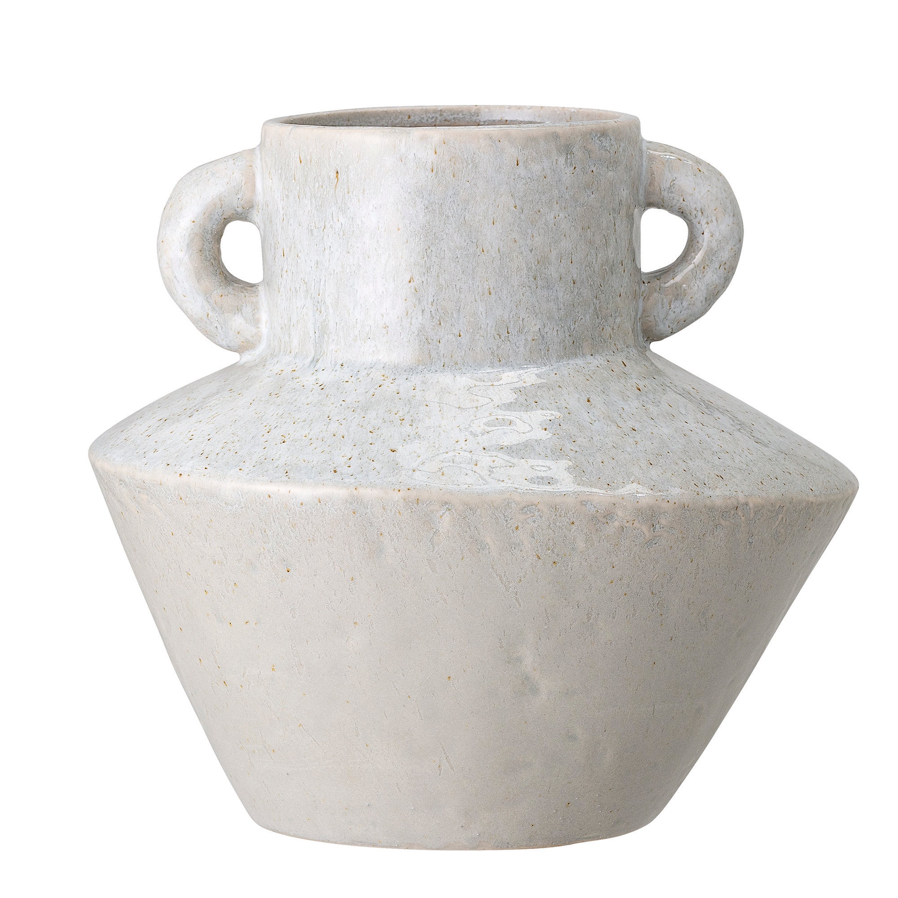 8.25"H Stoneware Vase with Reactive Glaze Finish & Vertical Handles (Each one will vary) - Image 0