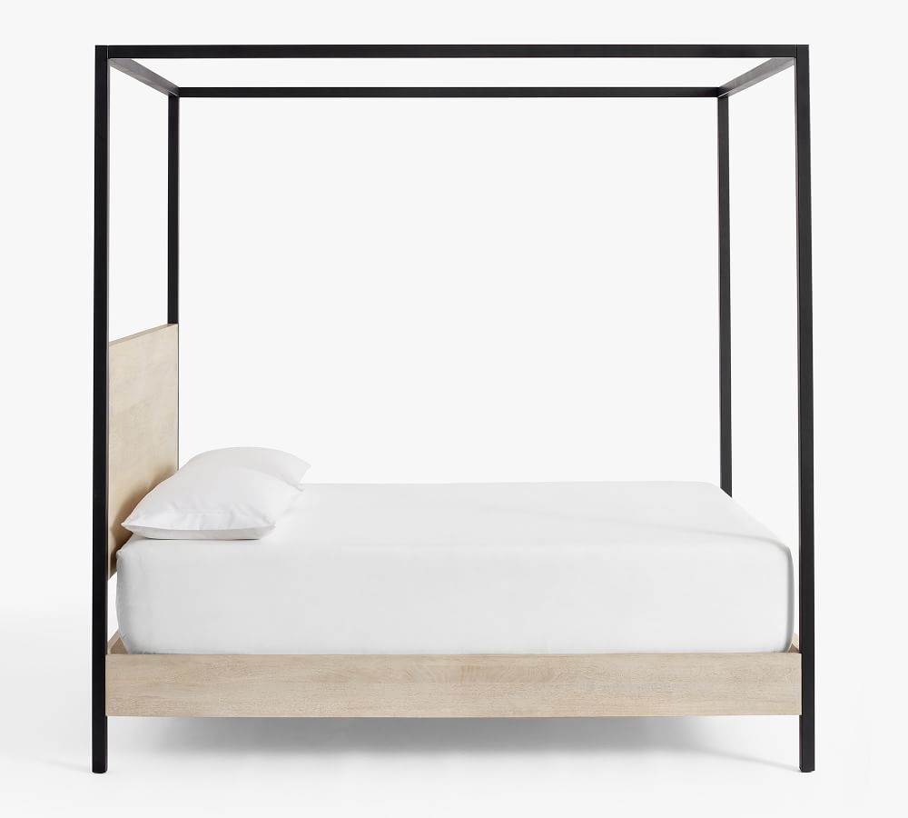 Cayman Wood & Metal Canopy Bed, King, Biscotti - Image 6