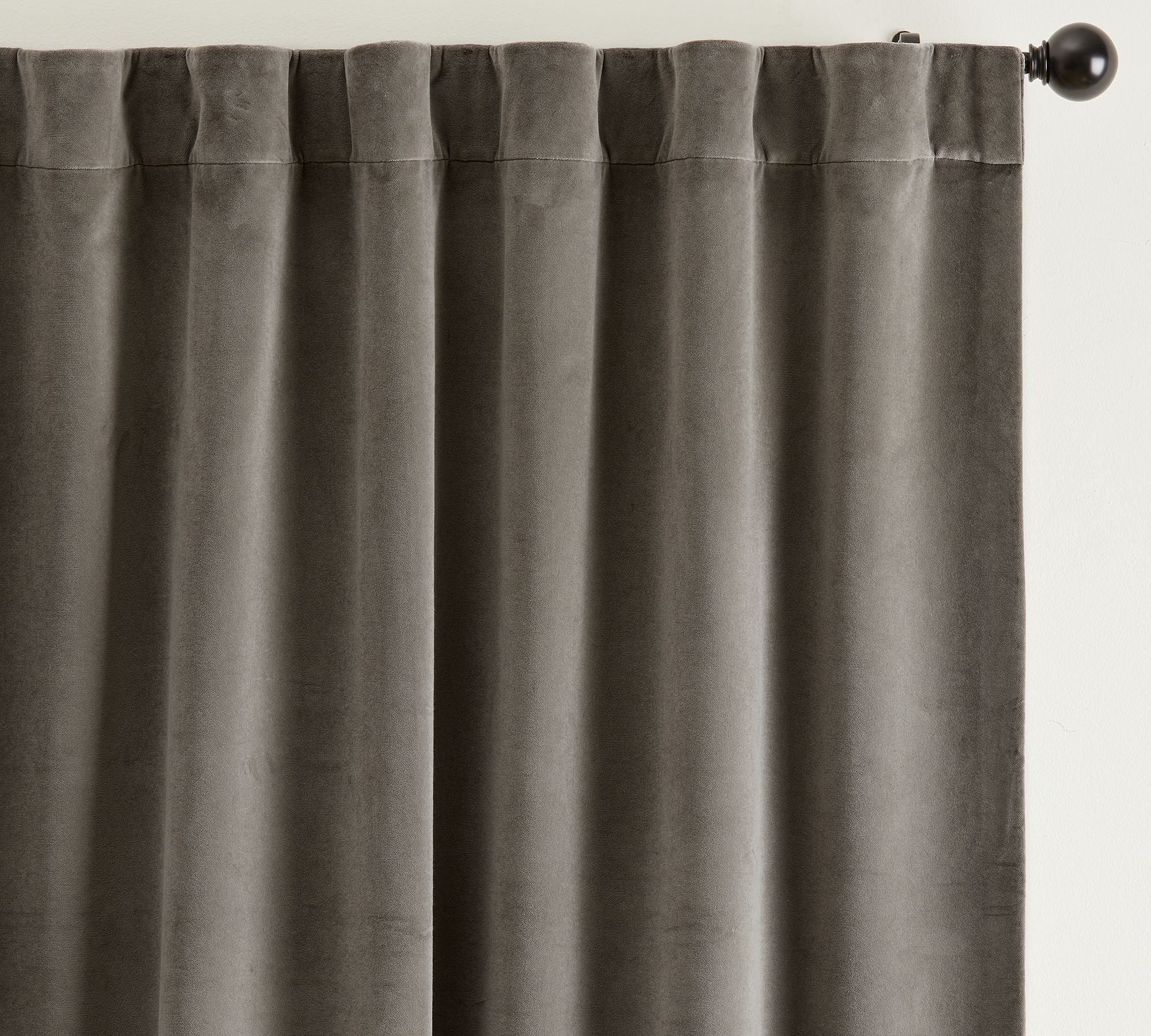 Velvet Twill Rod Pocket Blackout Curtain, Flagstone, 50 x 96" - Image 5