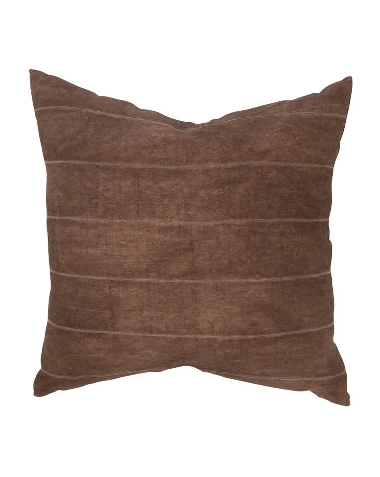 ABNER PILLOW WITH DOWN INSERT - CHOCOLATE - 22" x 22" - Image 0