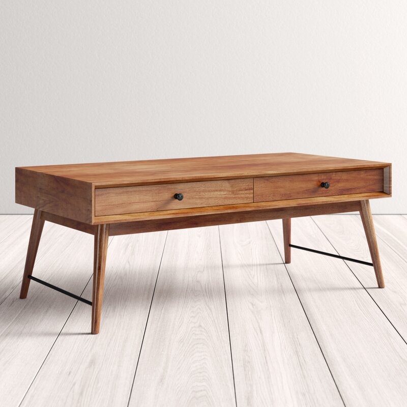 Mayer Solid Wood Coffee Table w/ Storage - Image 1