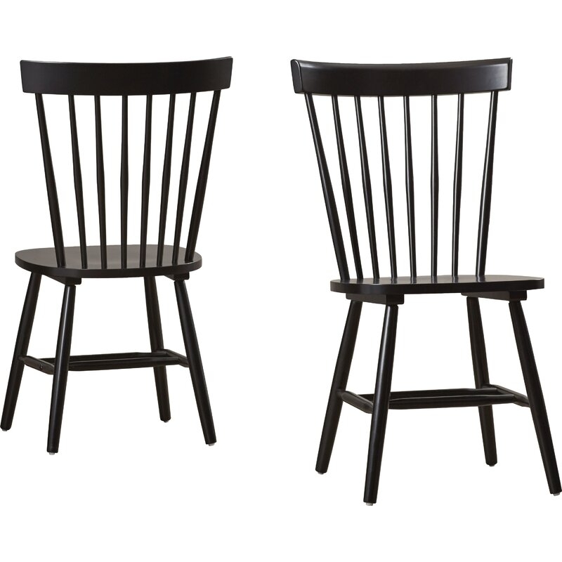 Roudebush Solid Wood Dining Chair (2 included) // Black - Image 0