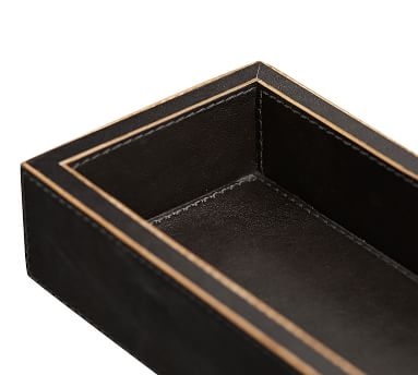 Gia Pencil Cup, Black Leather - Image 4