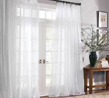 Classic Voile Sheer Pole Pocket Curtain, 50 x 108", Classic Ivory - Image 4