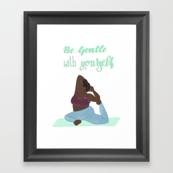 Be Gentle with Yourself | Body Positive & Inclusive Illustration Artwork Framed Art Print - Image 0