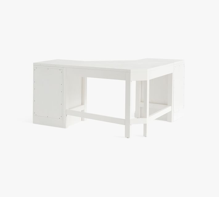 Livingston Corner Desk with Drawers, Montauk White, 57.5" Wide - Image 2