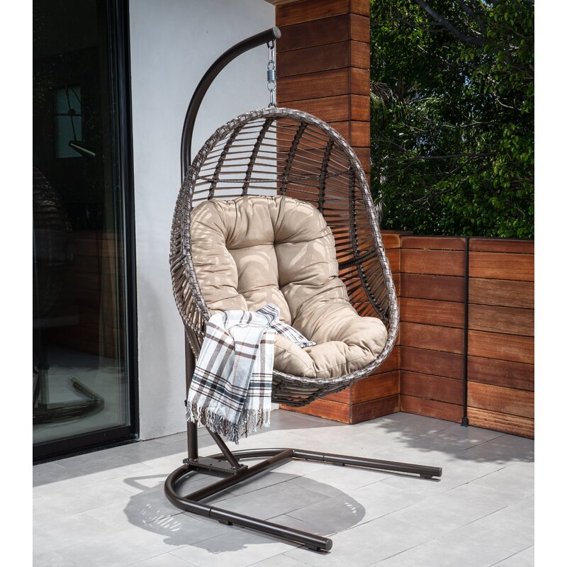 Brannan Wicker Swing Chair with Stand - Image 0