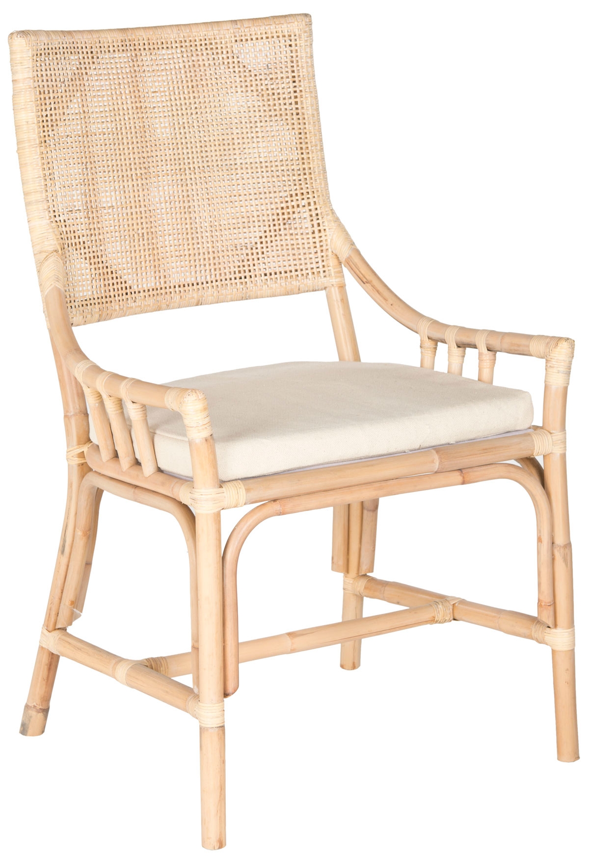 Donatella Rattan Chair - Natural White Wash - Safavieh - Image 2