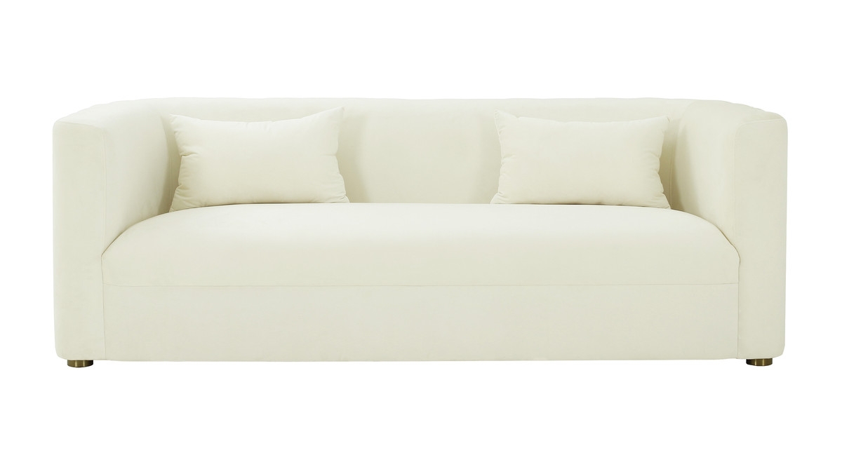 Callie Cream Velvet Sofa - Image 1