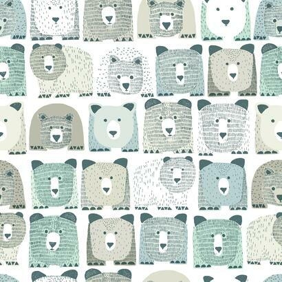 Bears Sidewall Premium Peel and Stick Wallpaper - Image 0