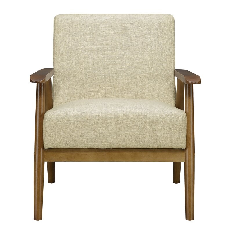 Jarin 25.38'' Wide Armchair, Beige Linen Blend - Image 3
