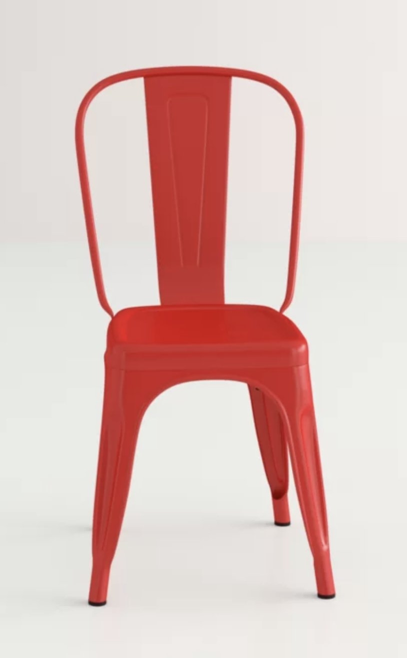 Chelsea Metal Slat Back Stacking Side Chair (Set of 2) - Image 0