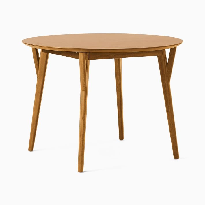Mid-Century Expandable Dining Table, Round, 42-60" - Image 0