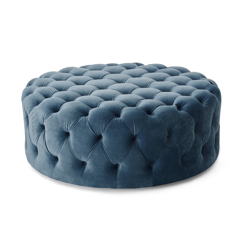 Koffler Tufted Cocktail Ottoman- French Blue - Image 0