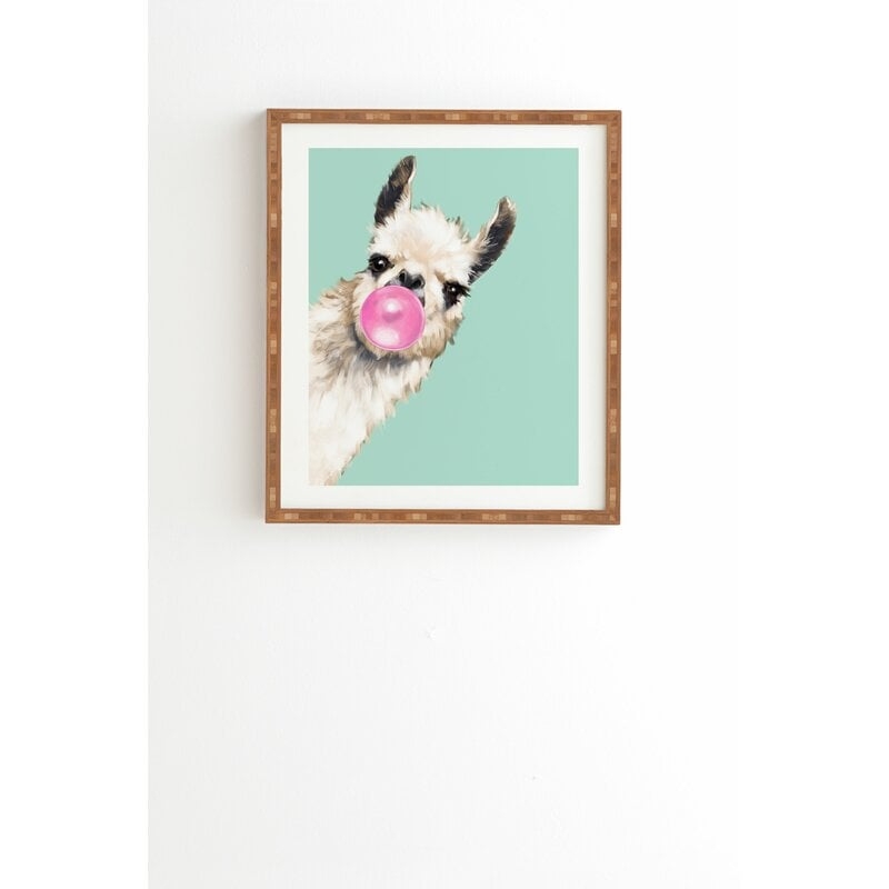 'Bubble Gum Snea Llama Green' Print - Image 0