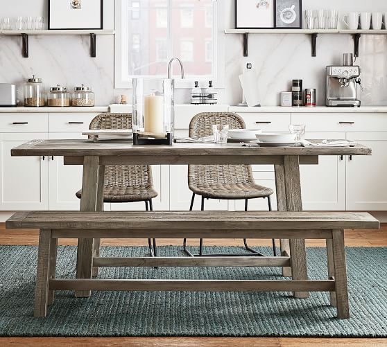 Bartol Reclaimed Wood Dining Table, 71" L X 33" W, Cinder Gray - Image 1