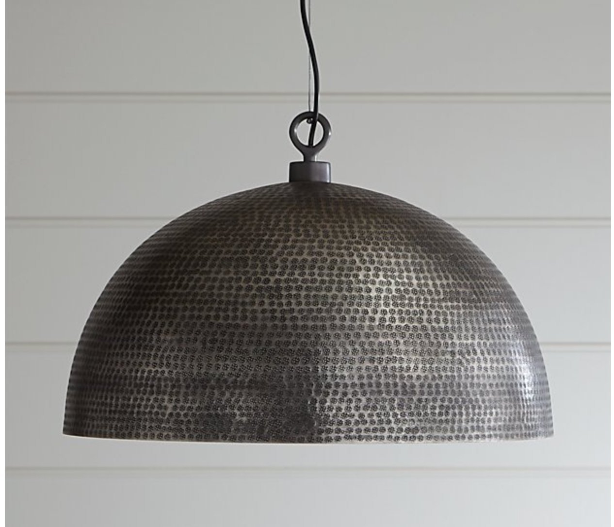 Rodan Hammered Brass Metal Dome Pendant Light - Image 0