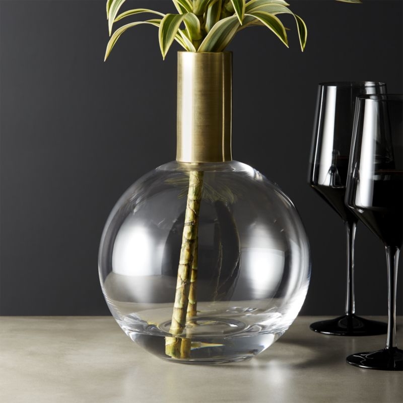 Florence Brass & Glass Vase - Image 2