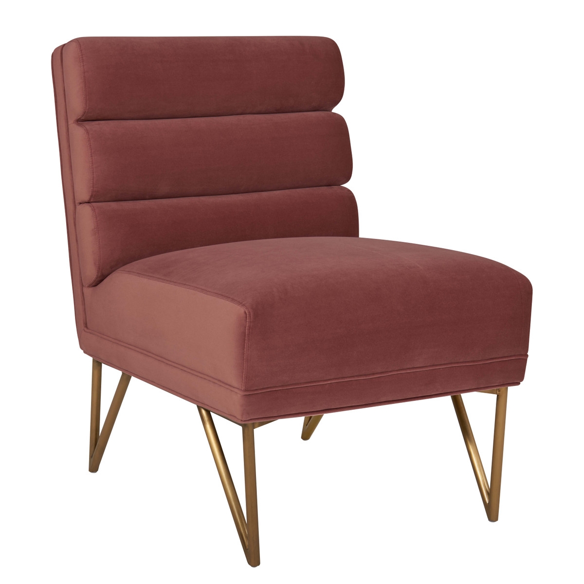Jocelyn Slub Salmon Velvet Chair - Image 0