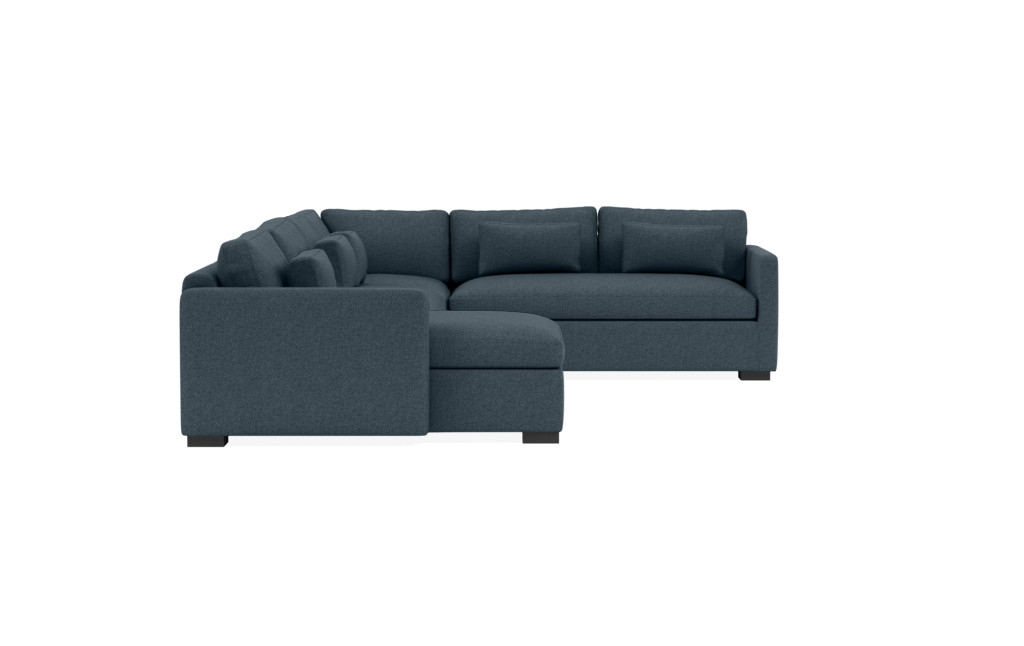 CHARLY Corner Sectional with Left Chaise 143"L x 108" / Indigo + Painted Black Block Leg - Image 3
