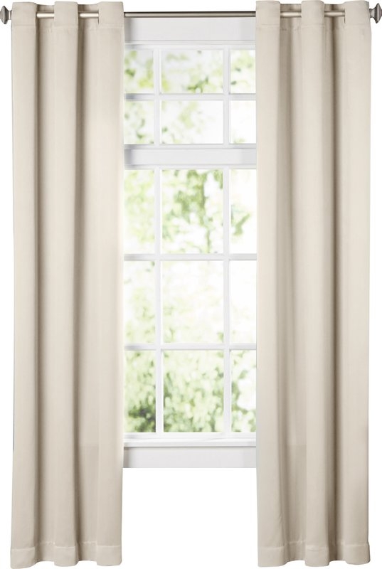 Wayfair Basics Solid Blackout Grommet Single Curtain Panel - Pearl - 108" L - Image 0