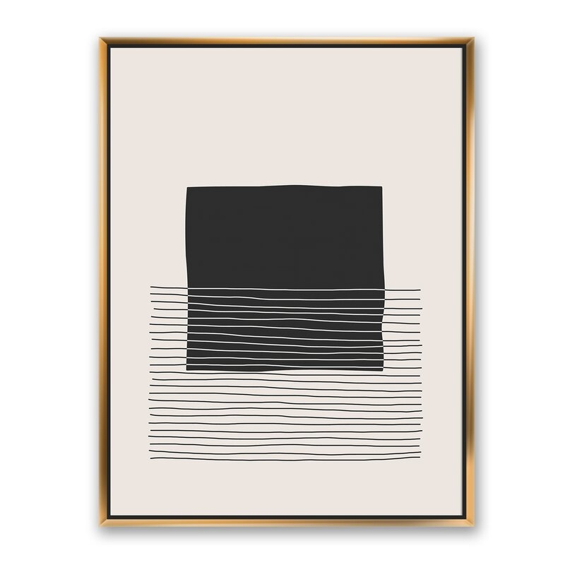 Minimal Geometric Lines And Squares VIII - Floater Frame Print on Canvas - Image 0