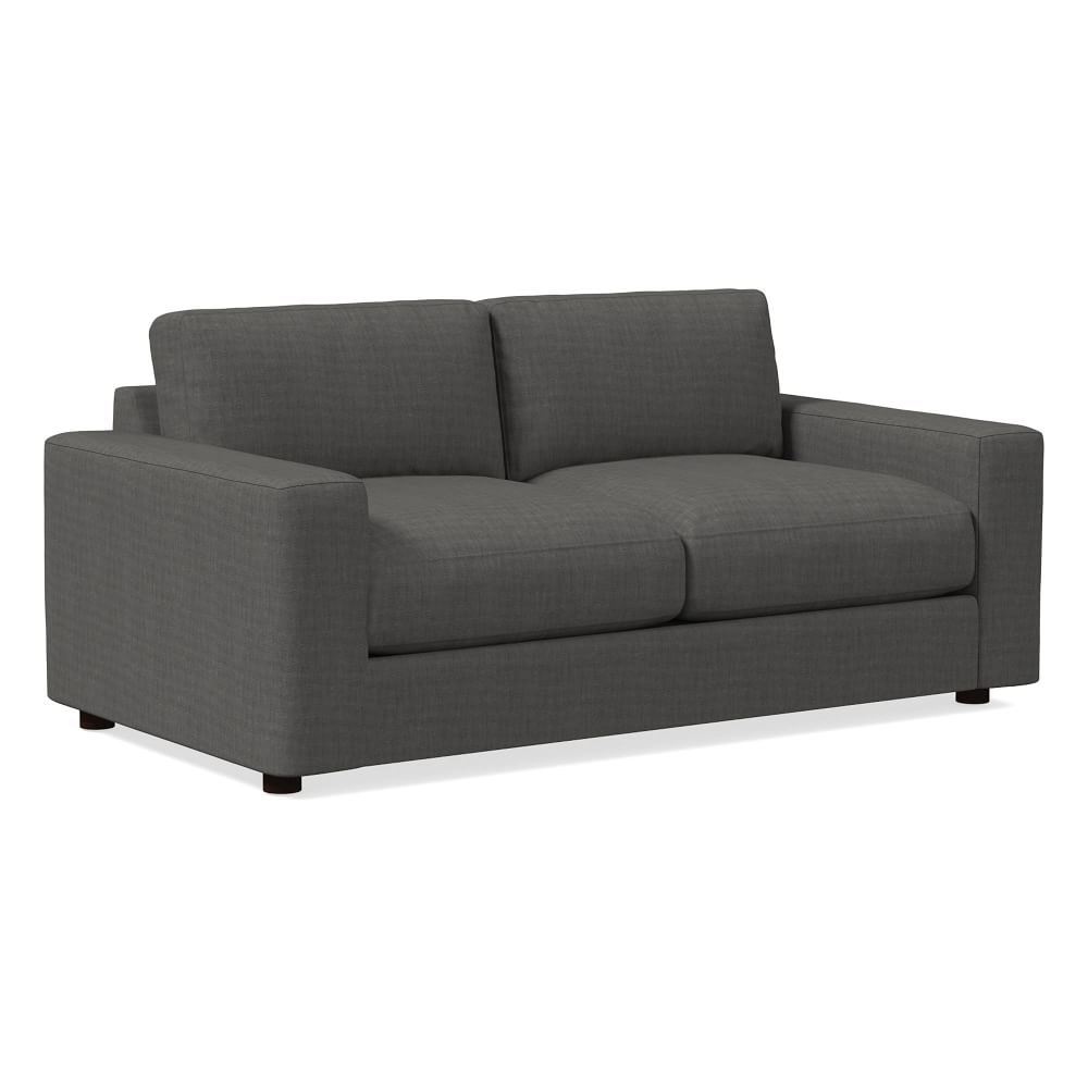 Urban 73" Sofa, Down Fill, Performance Basket Slub, Pewter Gray, Concealed Supports - Image 0