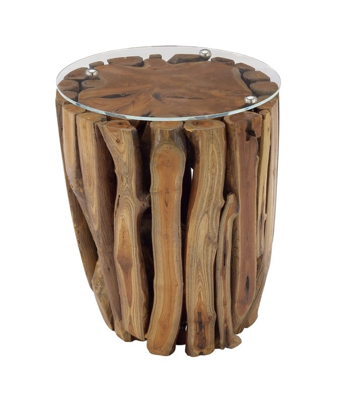 Nuzzo Teak And Glass End Table - Image 0