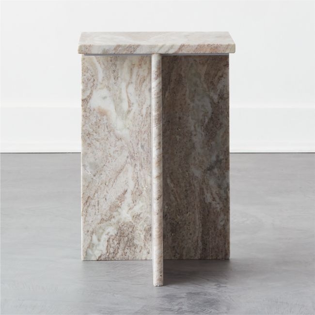 T Marble Side Table, Tall, Restock in early December - Image 2