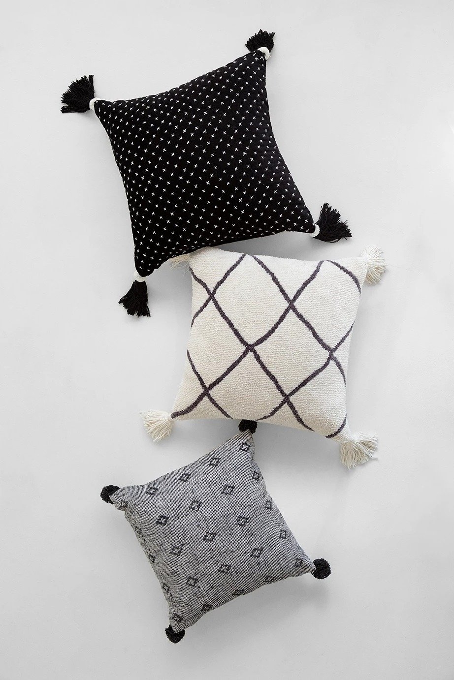 P0663 White / Black Pillow Cover - Poly-Filled - Image 3