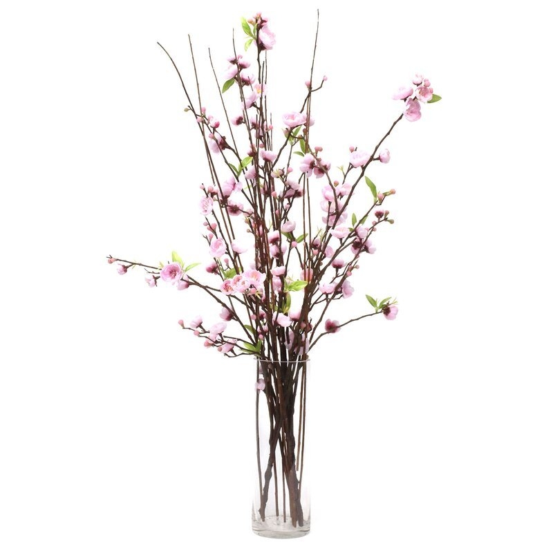 Cherry Blossoms Floral Arrangement in Vase / Pink - Image 0