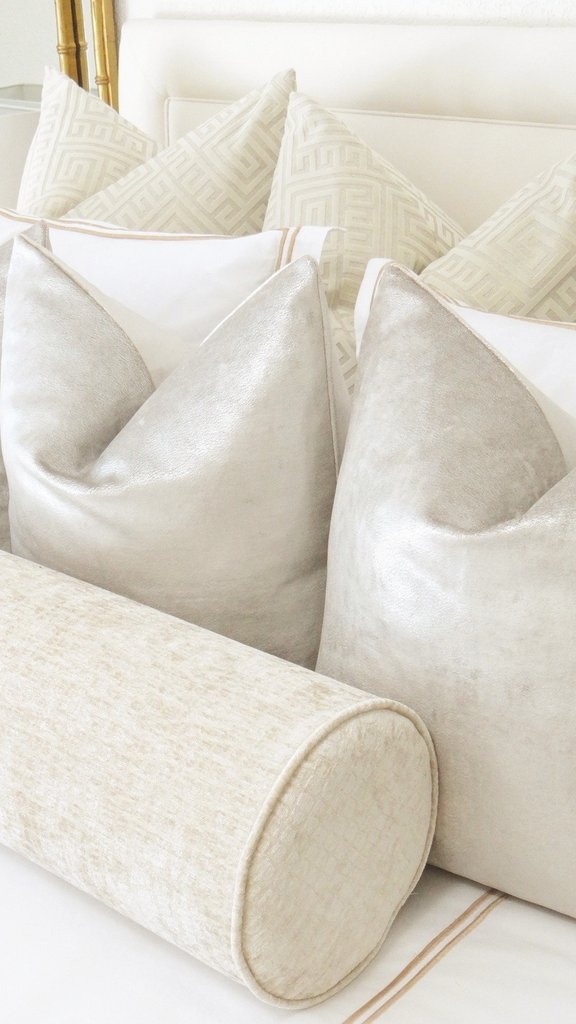 Sueded Metallic Velvet Pillow Cover, Silver, 18" x 18" - Image 2