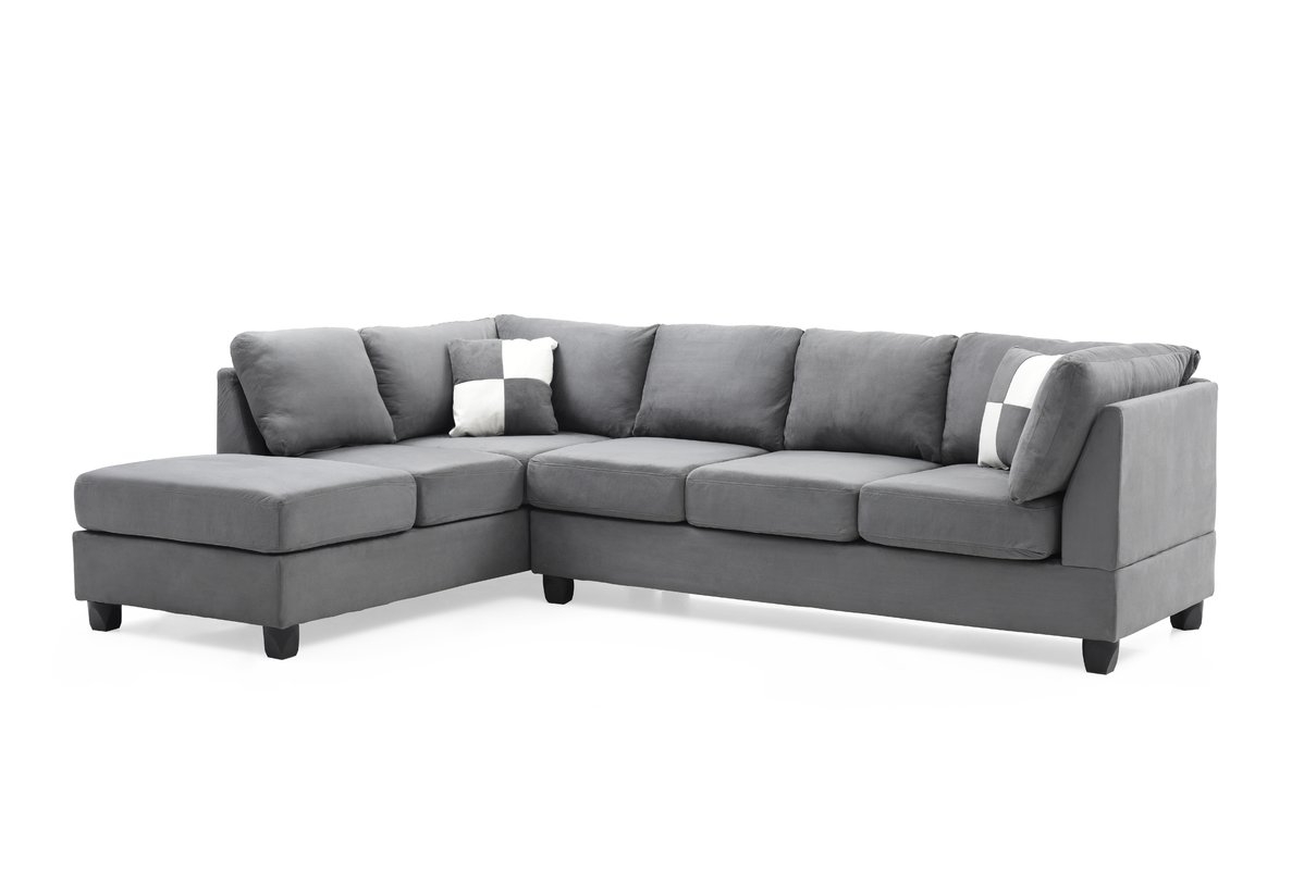 Bruns Reversible Sectional, Suede Gray - Image 0