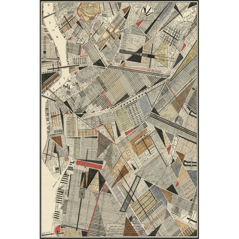 'Modern Map of Brooklyn' Painting on Canvas - Image 0