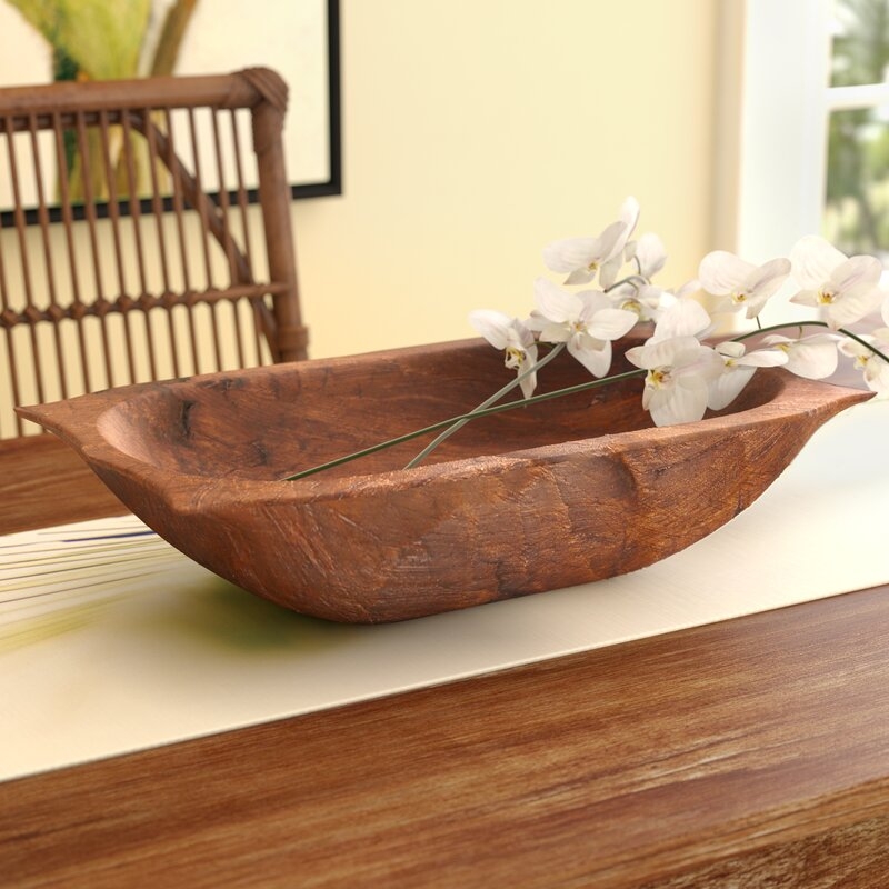Glenfield Deep Wooden Dough with Handles Decorative Bowl - Image 0