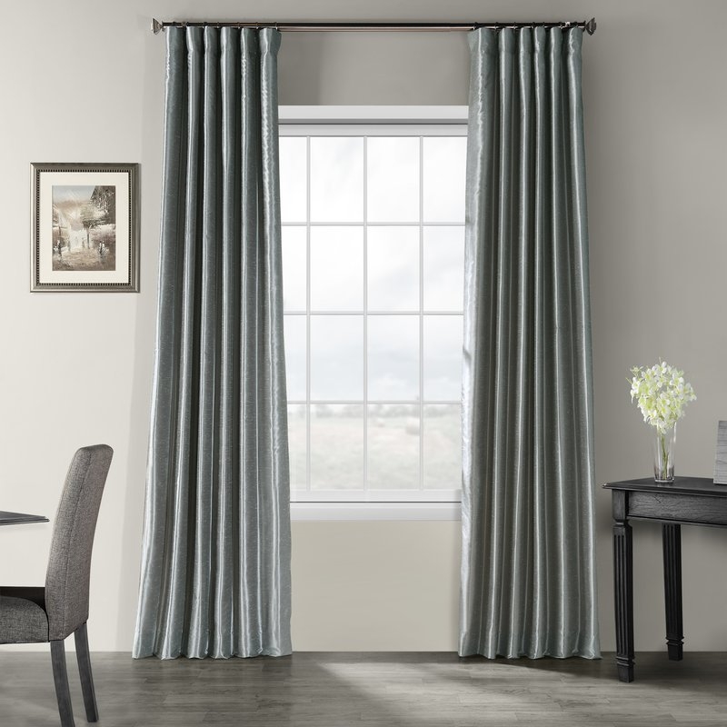 Sagunto Textured Room Darkening Thermal Tab Top Single Curtain Panel - 50" W x 120" - Storm Grey - Image 0