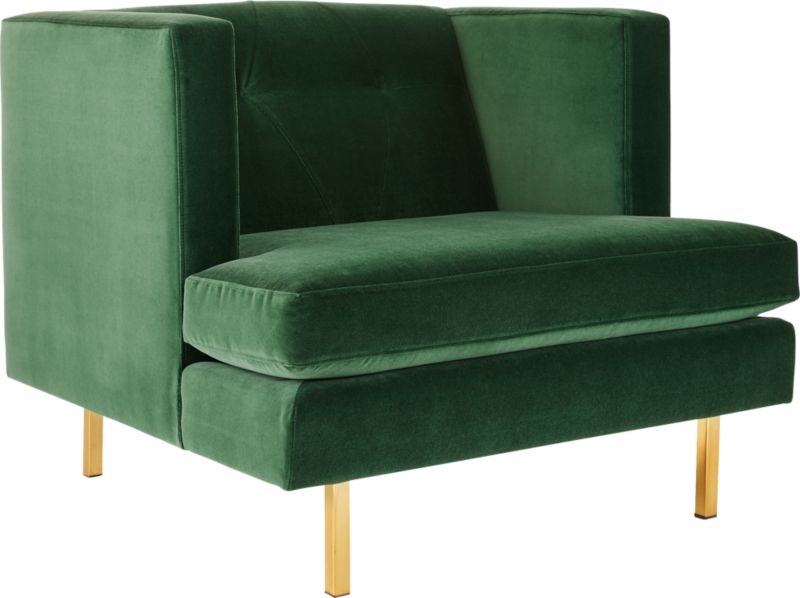 Avec Emerald Green Chair with Brass Legs - Image 2