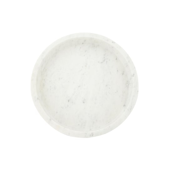Round Marble Tray, White, Large 12" - Image 2