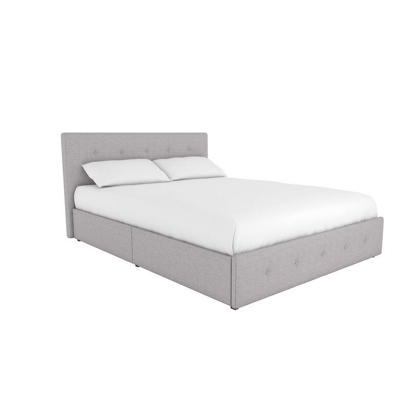 Houchins Upholstered Storage Platform Bed- Gray - Queen - Image 0
